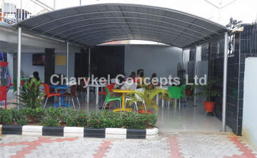 An Outdoor Eatery made with Danpallon roofing